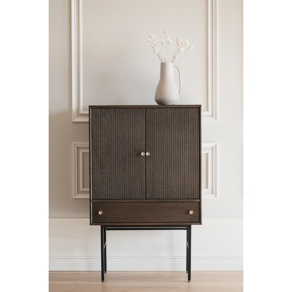 Brūna kumode ar ozolkoka finieri Rowico Clearbrook, platums 79 cm-image-1