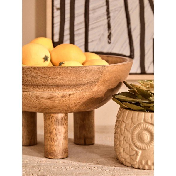 Dabīga toņa koka bļoda ø 27 cm Kara – Premier Housewares-image-3