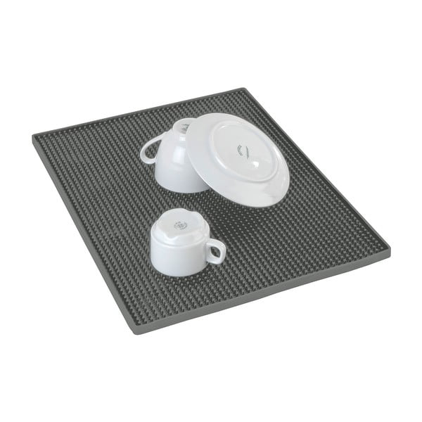 Pelēks gumijas trauku žāvēšanas paliktnis 40x30 cm Maxi – Wenko