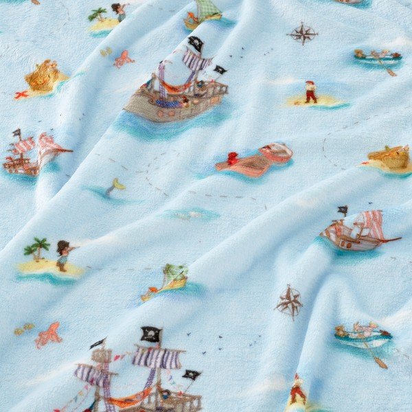 Zila mikroplīša bērnu sega 150x200 cm Pirates – Belle & Boo-image-2