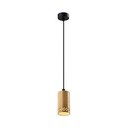 Melna piekaramā lampa no koka ø 7 cm Tubo – Candellux Lighting