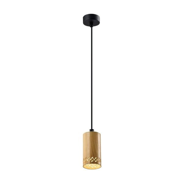 Melna piekaramā lampa no koka ø 7 cm Tubo – Candellux Lighting
