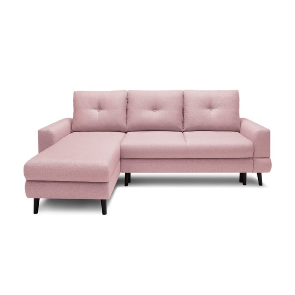 Gaiši rozā Bobochic Paris Calanque stūra dīvāns, kreisais stūris