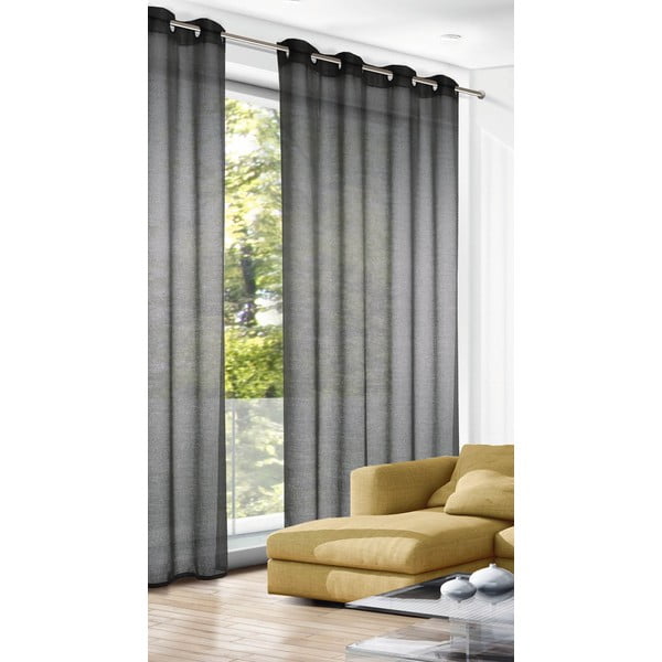 Antracīta pelēks aizkars 140x245 cm Struktura Uni – Sehlbach-image-1