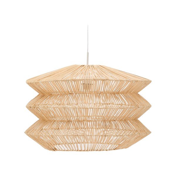 Dabīga toņa piekaramā lampa ar rotangpalmas abažūru Dakit – Kave Home