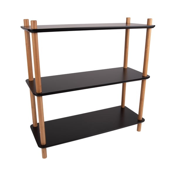 Melns plaukts ar bambusa kājām Leitmotiv Cabinet Simplicity, 80 x 82,5 cm-image-2