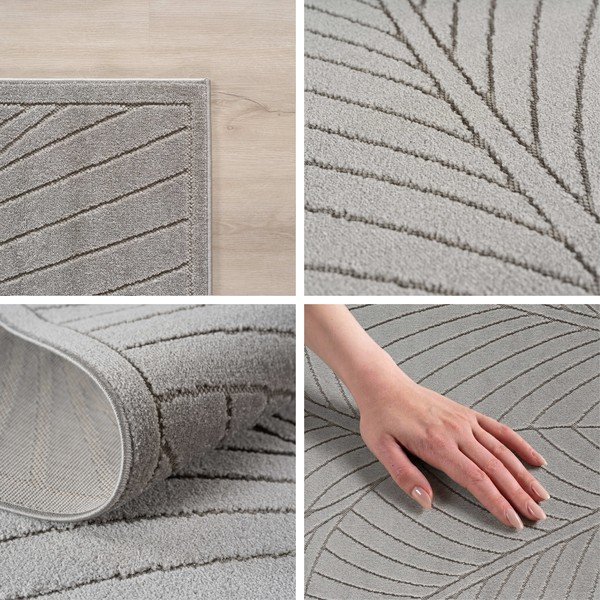 Sudraba krāsas apaļš iekštelpu un āra paklājs ø 120 cm Nova 1203 – Ayyildiz Carpets-image-2