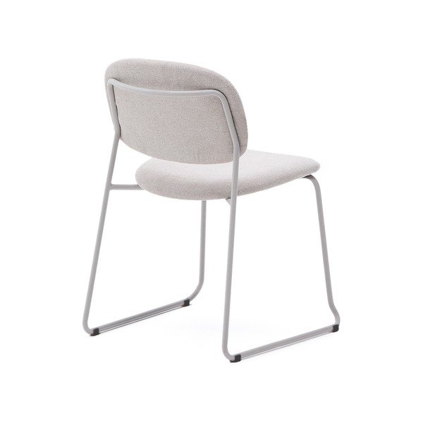 Bēšs metāla pusdienu krēsls saliekams viens uz otra Meli – Kave Home-image-4