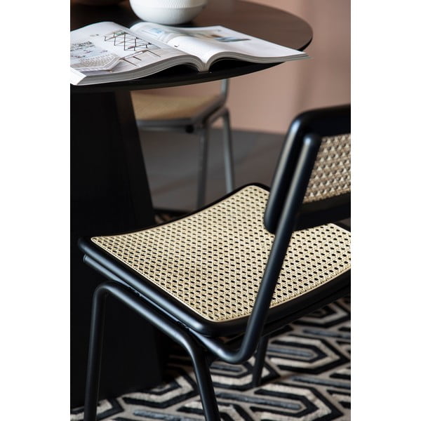 Melni rotangpalmas ēdamistabas krēsli (2 gab.) Jort – Zuiver-image-2