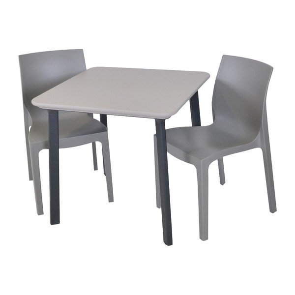 Pelēks plastmasas dārza krēsls Emma – Rojaplast-image-2