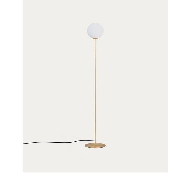 Balta/zelta krāsas stāvlampa ar stikla abažūru (augstums 155 cm) Brisia – Kave Home-image-4