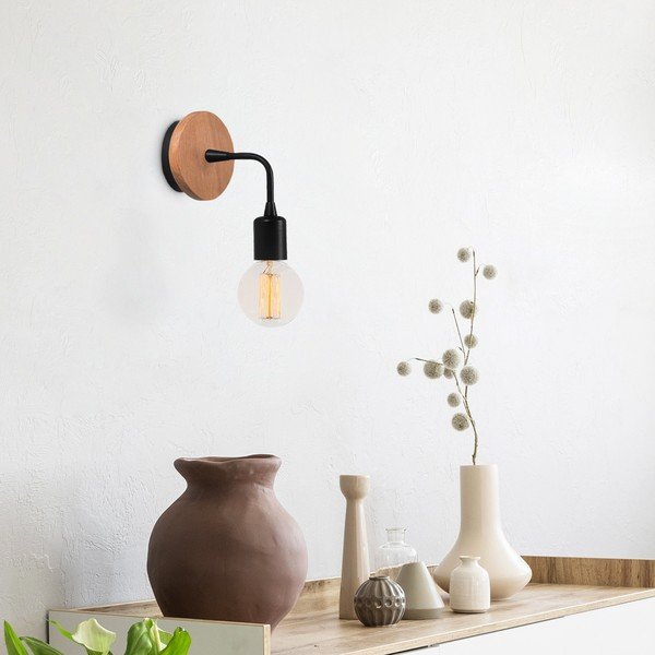 Melna/dabīga toņa sienas lampa Dartini – Opviq lights-image-4