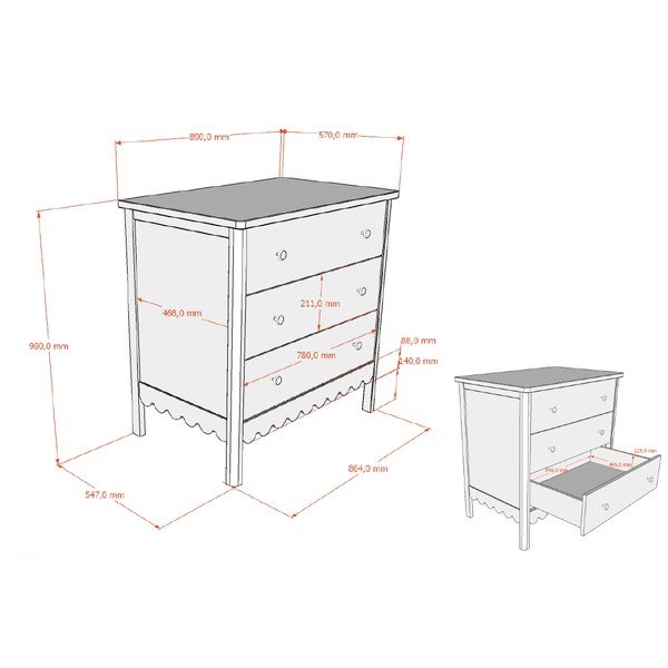 Bēša bērnu kumode 89x90x55 cm Swingo – Vipack-image-2