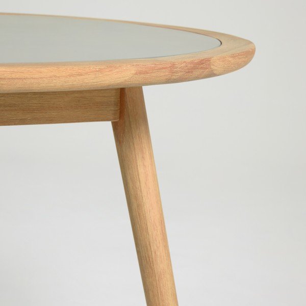 Dārza galds no eikalipta koka ar betona virsmu Kave Home Glynis Nina, ⌀ 120 cm-image-1