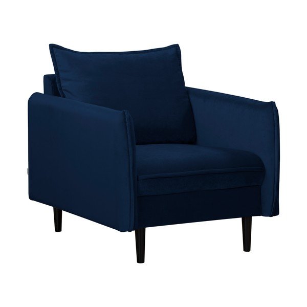 Tumši zils samta atpūtas krēsls Juli – Ropez