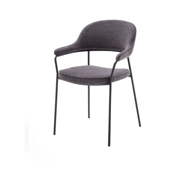 Tumši pelēks pusdienu krēsls ar roku balstiem Kindersley – Unique Furniture