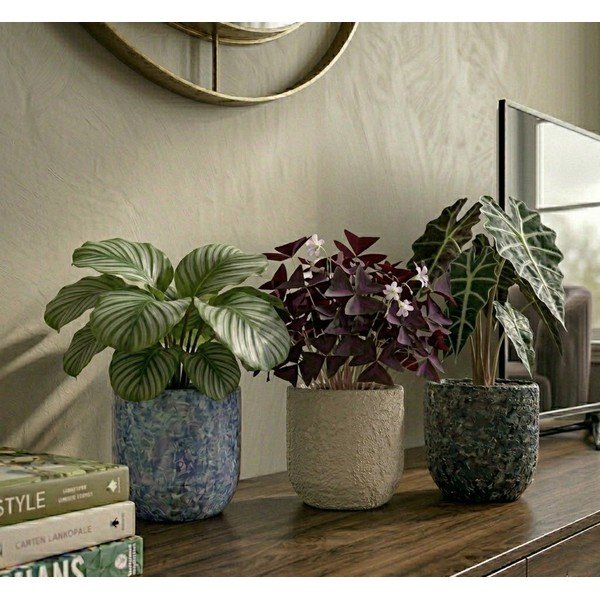 Keramikas ar rokām radīts puķu poda apvalks ø 18 cm Almada – Ego Dekor-image-1