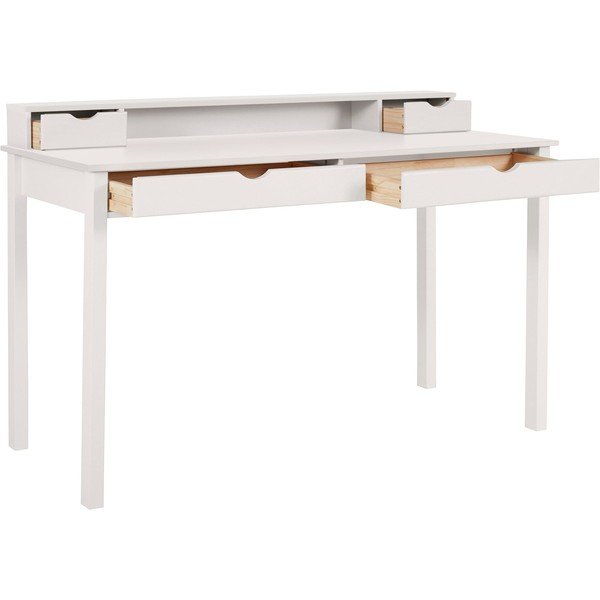 Balts rakstāmgalds ar plauktu no priedes koka Støraa Gava-image-2