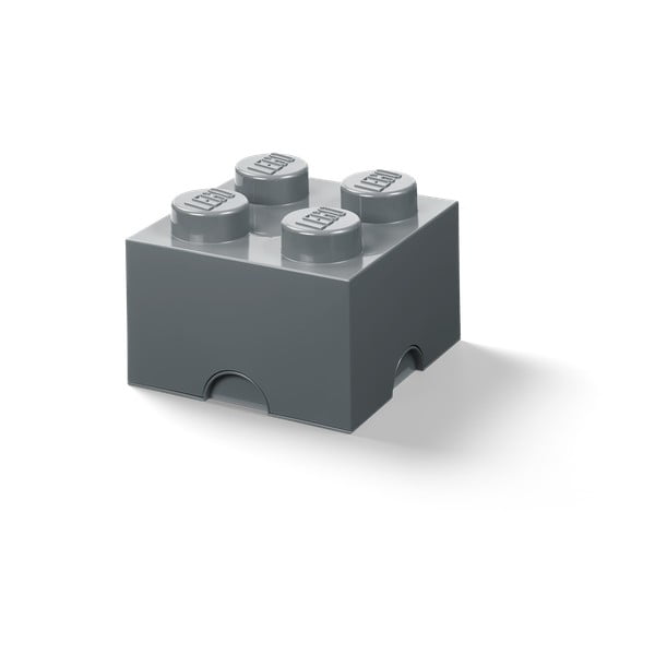 Tumši pelēka uzglabāšanas kaste bērniem LEGO® Square