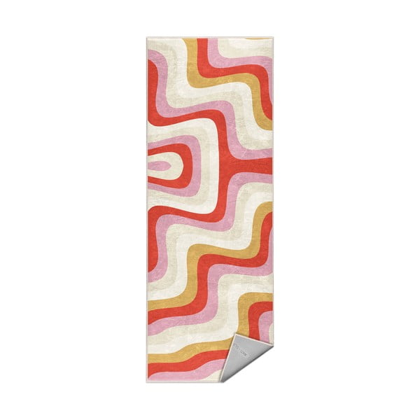 Dzeltens/rozā mazgājams celiņa paklājs 60x230 cm Creamy Raspberry Swirl – Mila Home