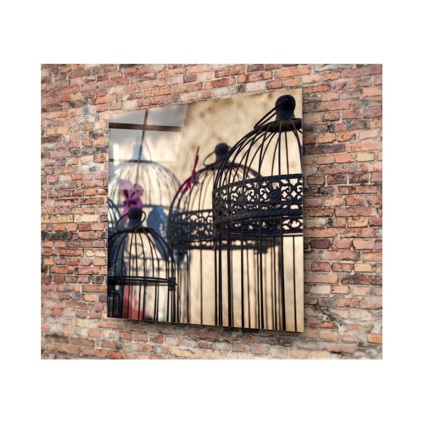 Stikla apgleznošana 3D mākslas būri, 50 x 50 cm-image-1