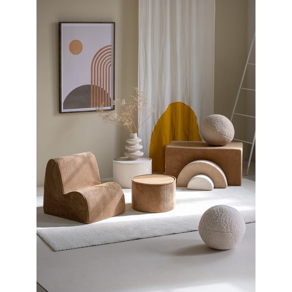 Brūns velveta bērnu atpūtas krēsls Cloud – Wigiwama-image-1