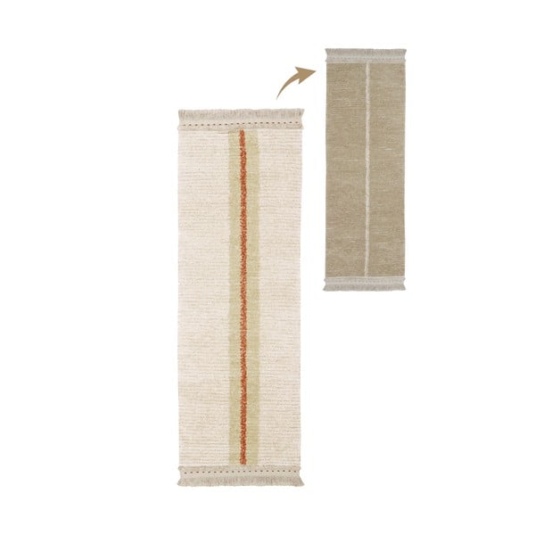 Bēšs kokvilnas celiņa paklājs 80x230 cm Duetto Sage – Lorena Canals-image-1