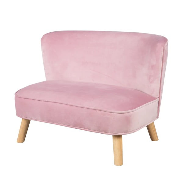 Gaiši rozā samta bērnu dīvāns 70 cm Lil Sofa – Roba