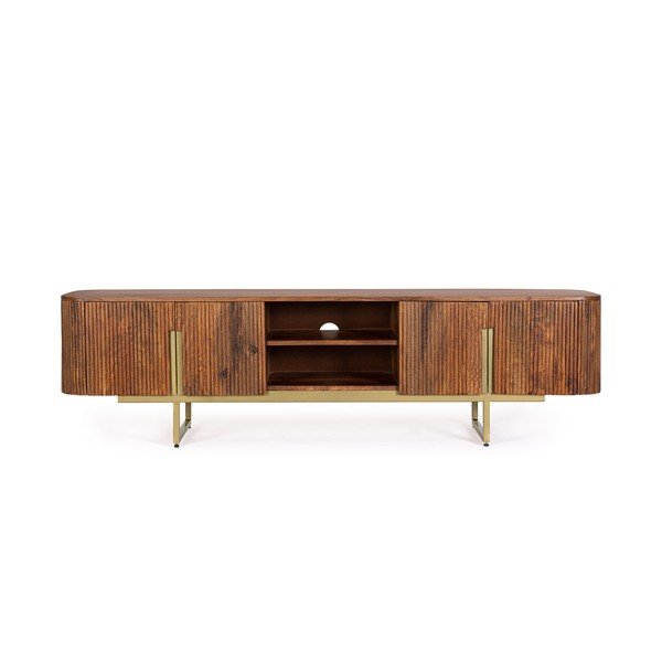 Dabīga toņa mango masīvkoka TV galdiņš 180x45x40 cm Vilas – Bizzotto-image-1