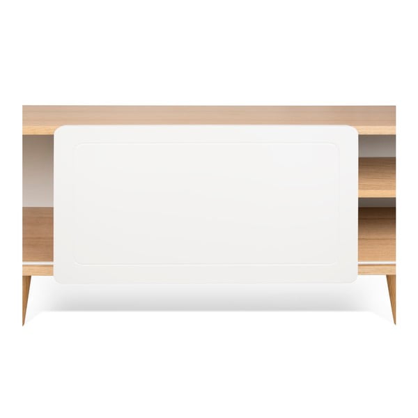 TV galdiņš ar ozolkoka dekoru un baltām detaļām TemaHome Nyla-image-3