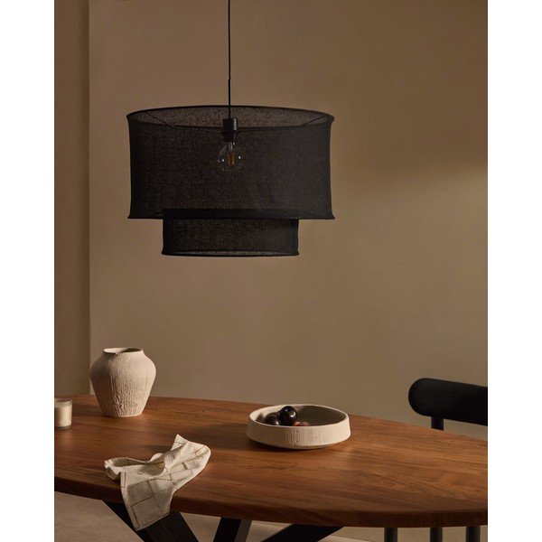Melns abažūrs ø 60 cm Mariela – Kave Home-image-1