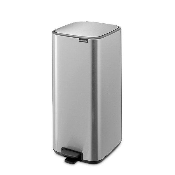 Matētas sudraba krāsas tērauda atkritumu tvertne ar pedāli 30 l Bo – Brabantia