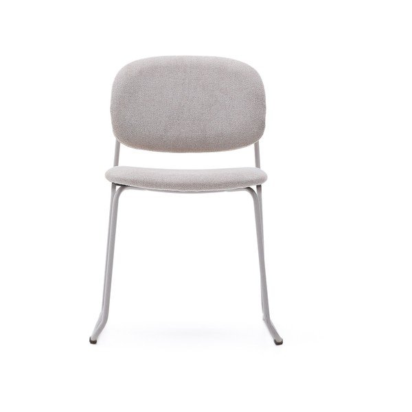 Bēšs metāla pusdienu krēsls saliekams viens uz otra Meli – Kave Home-image-2