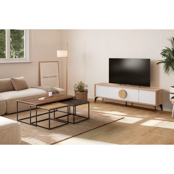 Dabīga toņa žurnālgaldiņi (3 gab.) 60x110 cm Camelia – Marckeric-image-1