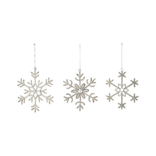 3 Ziemassvētku rotājumu komplekts sniegpārslu formā Bloomingville Ornaments