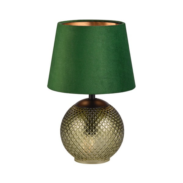 Zaļa/bronzas krāsas galda lampa (augstums 29 cm) Jonna – Trio