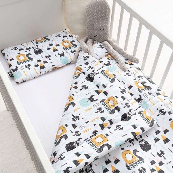 Balts bērnu gultiņas komplekts Sweet Dreams – Yellow Tipi-image-1