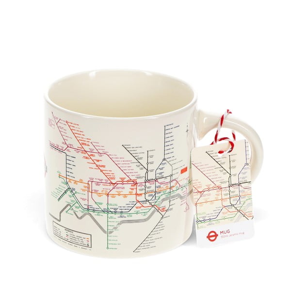 Bēša keramikas krūze 350 ml Heritage Tube Map – Rex London-image-2