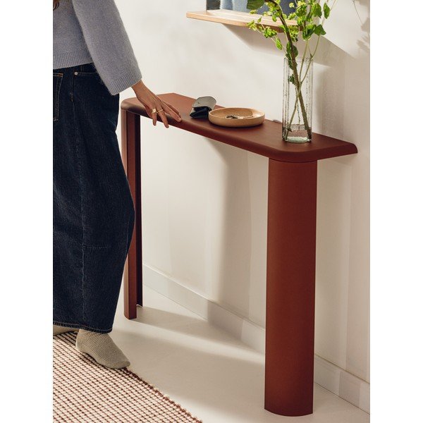 Sarkans tērauda konsoles galds 25x100 cm Fli – noo.ma-image-2