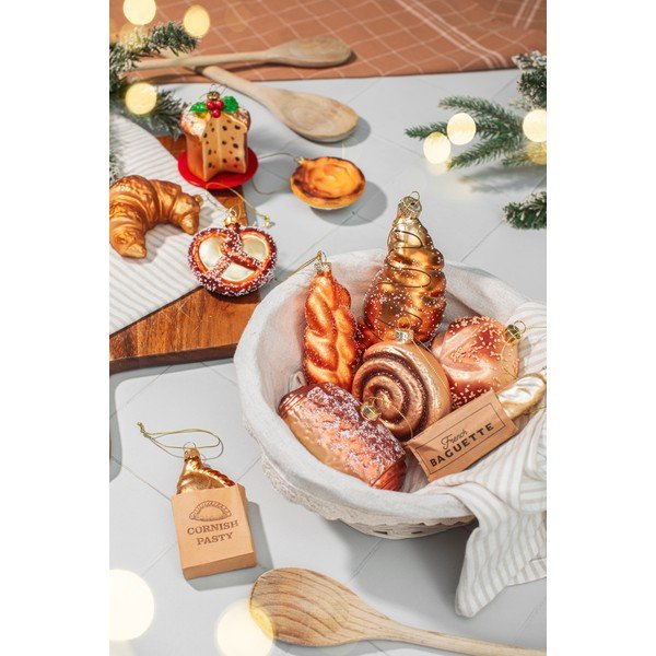 Stikla Ziemassvētku eglītes rotājums 3 cm Pastel de Nata – Sass & Belle-image-2