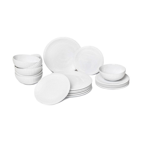 Porcelāna pusdienu komplekts (18 gab.) Purita – Bonami Essentials