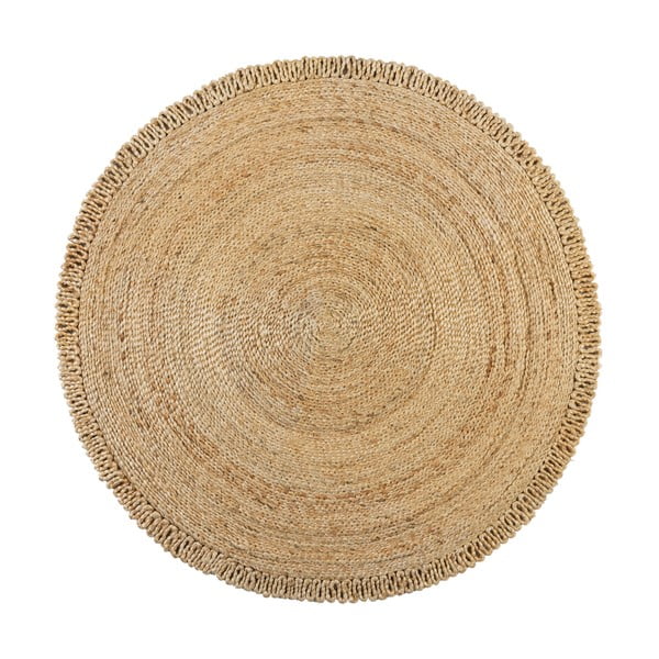 Apaļš džutas paklājs dabīgā tonī ø 150 cm Eta – Flair Rugs