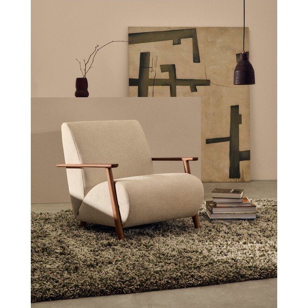 Melna piekaramā lampa ar koka abažūru ø 15 cm Amire – Kave Home-image-3