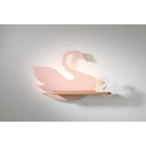 Balts/rozā bērnu gaismeklis Swan – Candellux Lighting-image-3