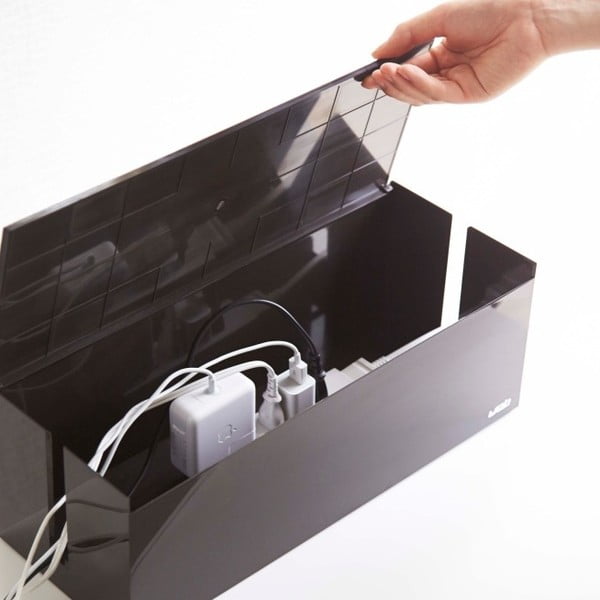 Melni brūna lādētāja kaste YAMAZAKI Web Cable Box-image-3