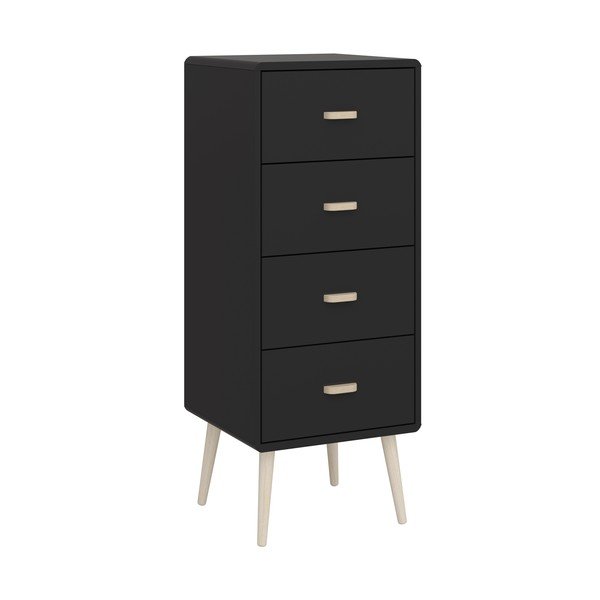 Melna augsta kumode 41x105 cm Mino – Tvilum-image-1