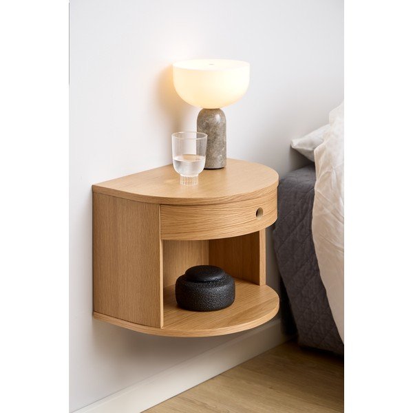 Gaiša dabīga toņa naktsskapītis ar ozolkoka imitāciju Paron – Actona-image-1