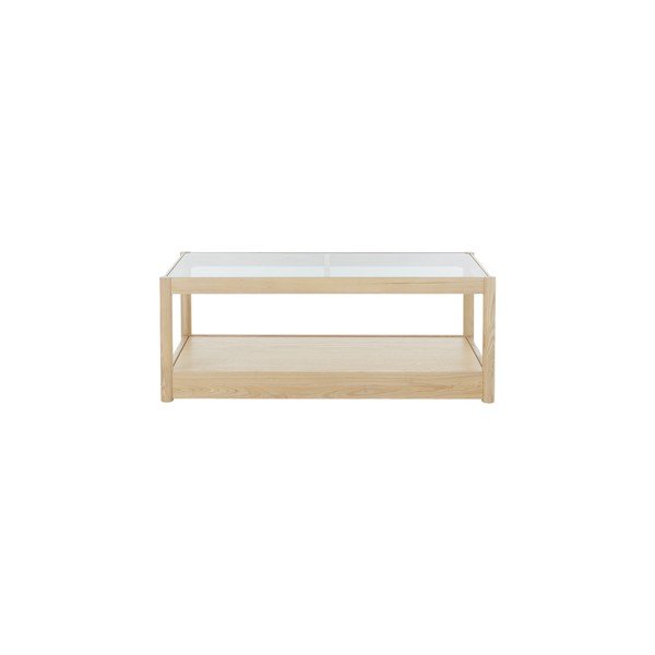 Dabīga toņa žurnālgaldiņš ar stikla galda virsmu 60x120 cm Class – Ellos Home-image-3