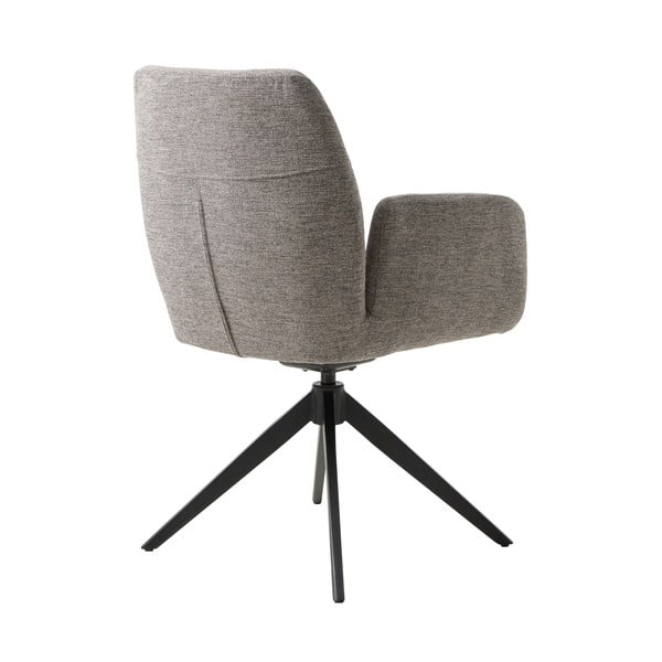 Pelēks polsterēts ēdamistabas krēsls ar roku balstiem Roxana – Unique Furniture-image-2