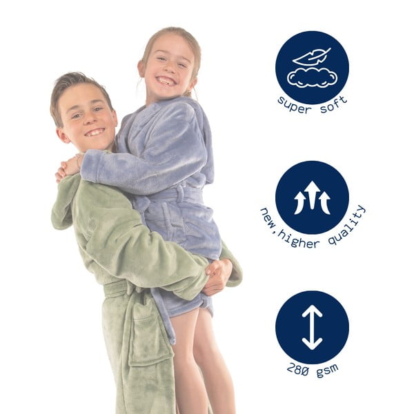 Brūns mikroplīša bērnu halāts Delux – Tiseco Home Studio-image-3